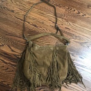 Zara crossbody suede purse with fringe